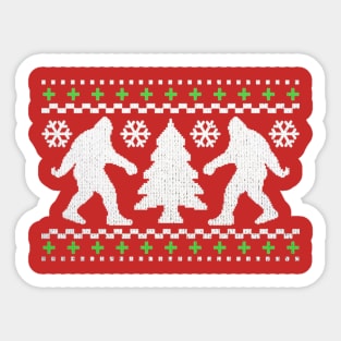 Funny Bigfoot Ugly Christmas Holiday Sweater Sticker